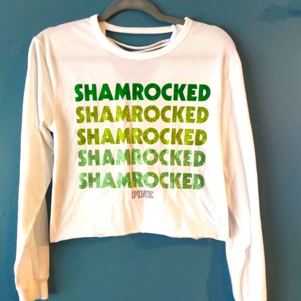 Pink St. Patty's day  crop top